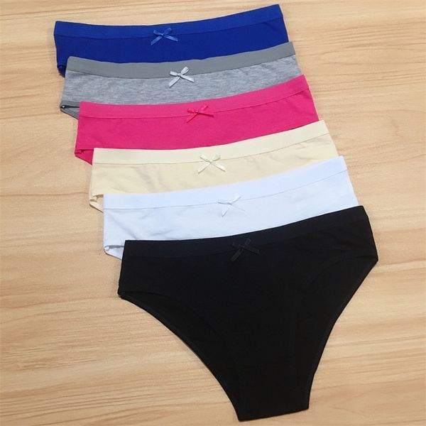 

2xl women cotton panties plus size underpants low-rise female underwear girls briefs lingerie bragas mujer 6 pcs/pack 220426, Black;pink
