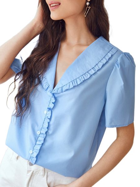 

button detail frill trim l5xr#, White