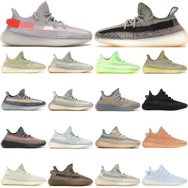 

2022 fashion men women yeezies running shoes reflective earth butter antlia blue tint tail light static clay bred cream fad linen yecheil ou, White;red