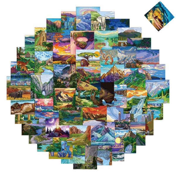 

60pcs/set waterproof skateboard stickers forest for notebook lapbottle helmet car sticker pvc guitar decals diy decoration