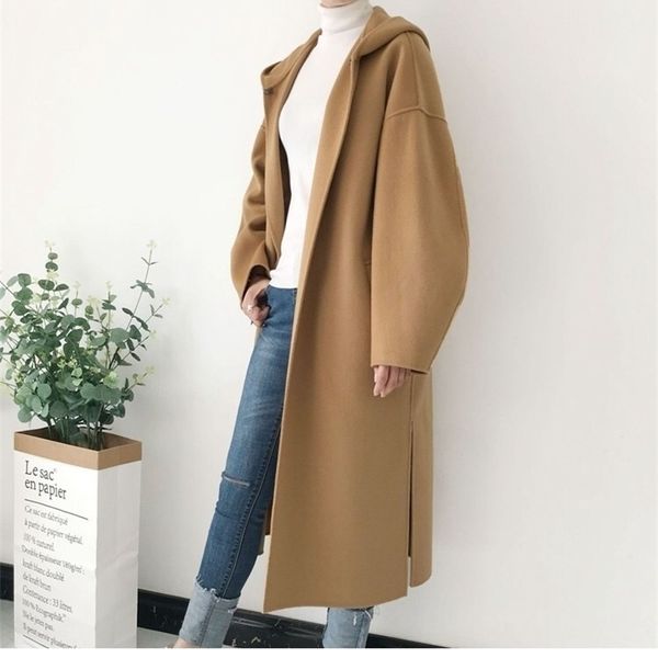 

autumn and winter women fashion wool coat blends 201102, Black