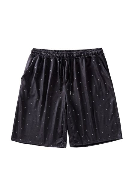 

men floral print drawstring waist shorts y3jv#, White;black