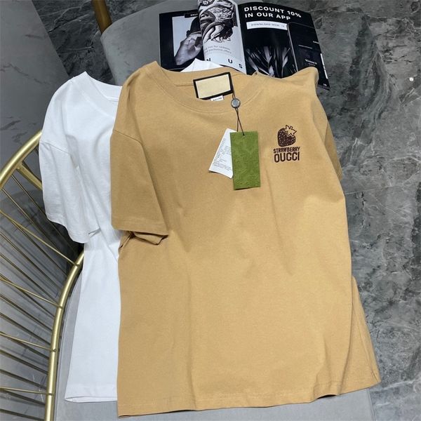 

tee t-shirts strawberry embroidered t-shirt clothes_rqp6, White