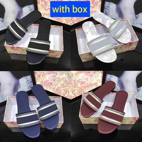 

2021 women denim slippers falt shoes sandals beach slippers fashion wear ladies large size 35-42 with original box, Black