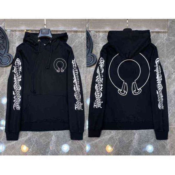 

quality fashion hoodie autumn winter ch classic sweatshirts designer mens luxury zipper sweater horseshoe phantom cross print hooded woman, Black