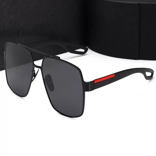 

retro polarized sunglasses man woman metal large square frame designer suitable for fashion, beach, driving. uv400 oc253i, White;black