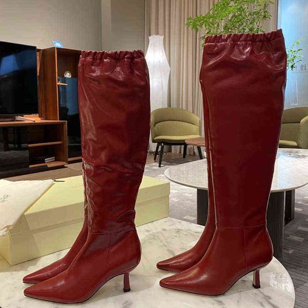 BOOTS Party New Autumn e Winter Women Be Be Stiletto Heel Shoes Stretch Shoes Lateral Zipper Sexy Solid Color 220709