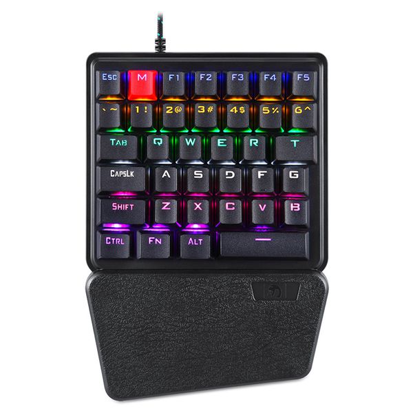 K106 uma mão de backlight mecânica teclado mecânico teclado canhoto para celular Pubg Gamer USB ABS mudo não deslizamento