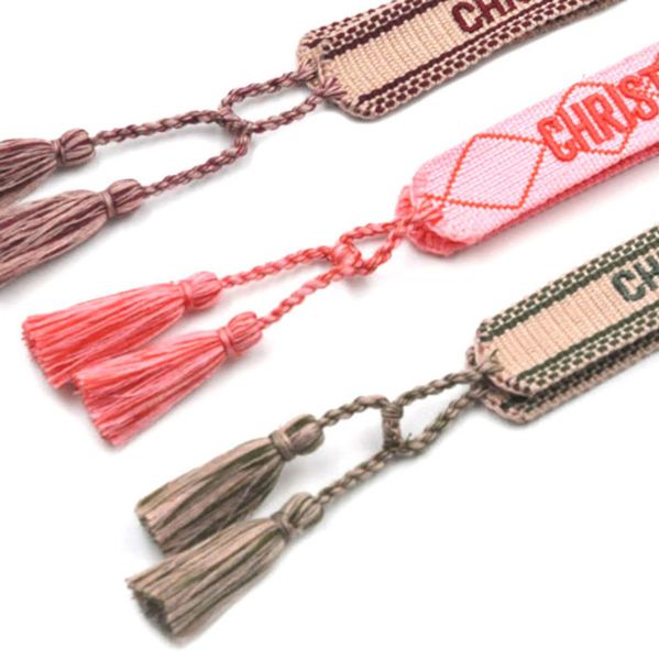 

bangle jewelry bracelets handmade signature embroidered color cotton bracelet women's men woven tassel adjtable bangles xwbr, Black