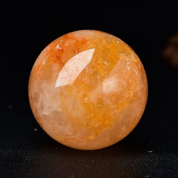 46mm Golden Healer Esfera Curación Bola de cristal Cuarzo Meditación Decoración Piedra