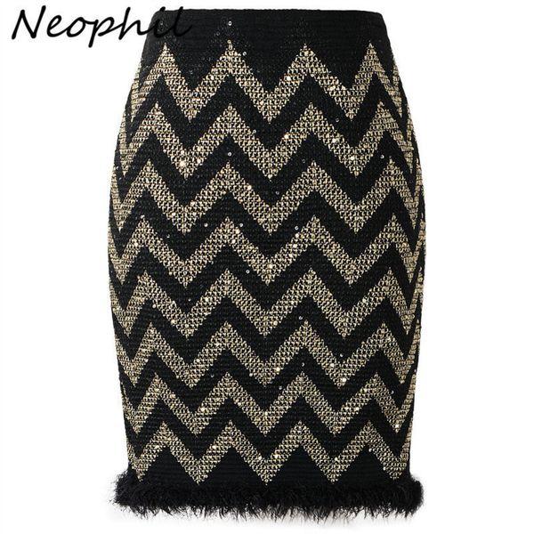 

neophil ladies summer sequined striped shinny mini skirts tassel patchwork high waist women black short saia s8311 y200326
