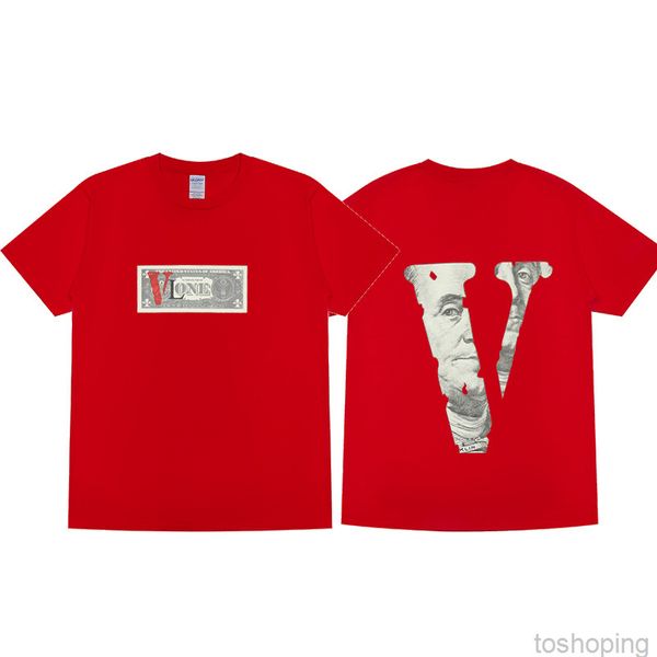 

men's t-shirt fashion summer new style v letter mens women's cotton short sleeves 51, White;black