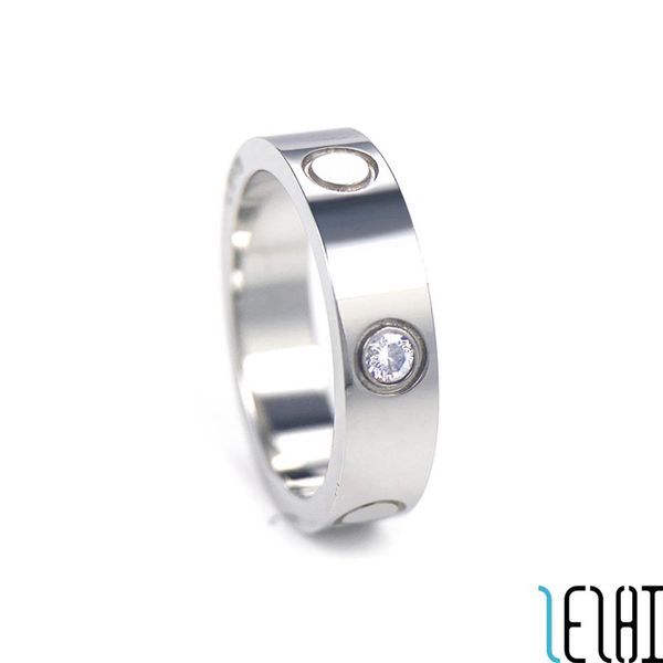

classic charm eternal love wed couple rings titanium steel diamond platinum plating girlfriend wedding ring simple engagement jewe289b, Silver