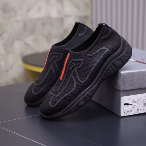 

perfect-brands fashion america cup sneakers shoes mesh leather men rubber sole fabric men's casual walking outdoor sports discount trai, Black