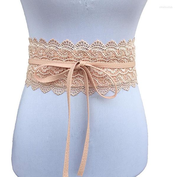 Cinture per le donne Abito da sposa Fascia in vita femminile Nero Bianco Cintura larga Corsetto in pelle Laccio da annodare Obi Cinch Cintura Cinture Emel22