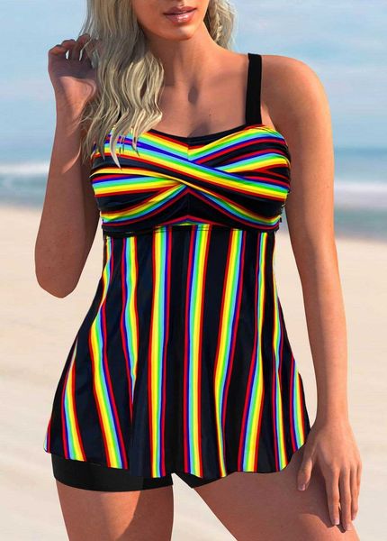 

high waist boxer printed split swimsuit 2022 new swimsuit tankini