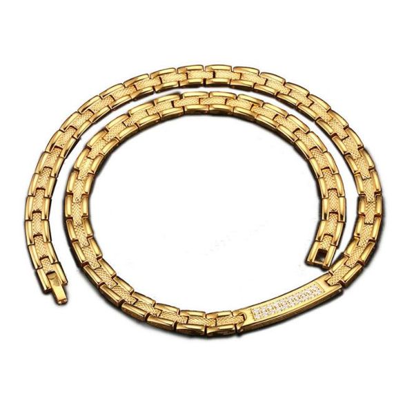 

18k gold plated 48cm chains diamond inlaid magnetic stone necklace gold, Silver