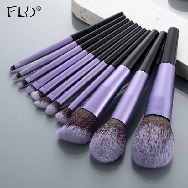 

fld long tube makeup brushes travel set professional natural hair powder foundation eyeshadow contour eyebrow cosmetic brush kit 220722