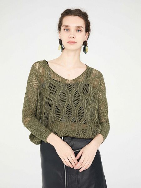 

solid open knit sweater 22wv#, White;black