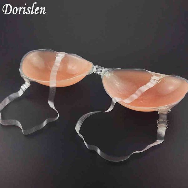 5pc Dorislen Auto -adesivo Bra de silicone com tiras invisíveis sem costas para mulheres intensificadores de mama a/b/c/d copo Y220725