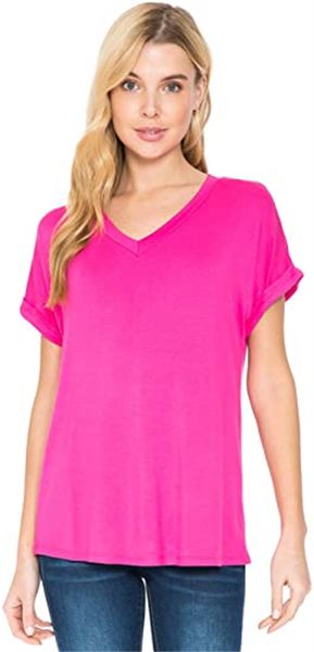 

& tees women's short sleeve round collar leopard print/solid color casual t-shirt top, White