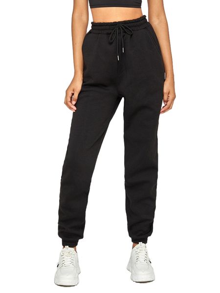 

tall slant pockets drawstring waist sweatpants y0oj#, Black;white