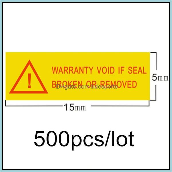 Selbstklebende Aufkleber, Bänder, Büro, Schulbedarf, Unternehmen, Industrie, Garantieetikett, Aufkleber erlischt, wenn das Siegel gebrochen oder entfernt wird, 1,5 x 0,5 cm für 500