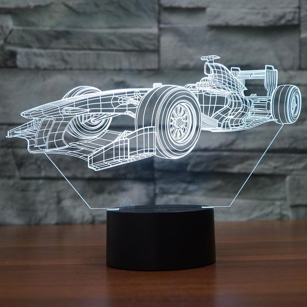 Настольные лампы Творческий гоночный автомобиль 3D светодиодный лампа для спальни декоративная комната.