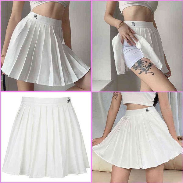 

men's skirt black and white pleated with women's shorts high waist mini tennis embroidery summer 2022 220221