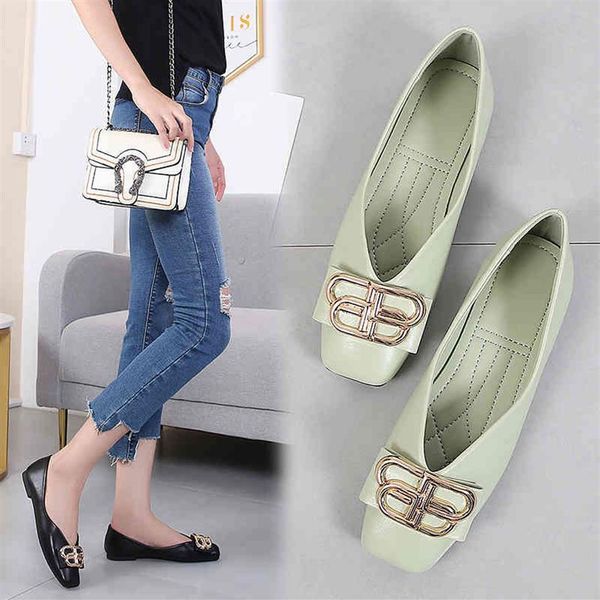 

new designer autumn women's ballet shoes loafers spring shoe woman flats breathable slip-ons female shoes big size 41 823259n, Black