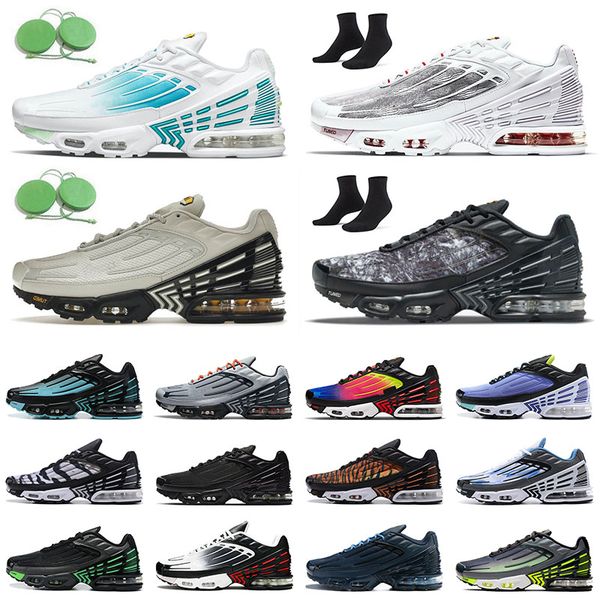 

big size us 12 tn plus 3 running shoes rainbow tiger obsidian men women trainers red symbol graphic prints hyper blue sneakers sports graphy, White;red