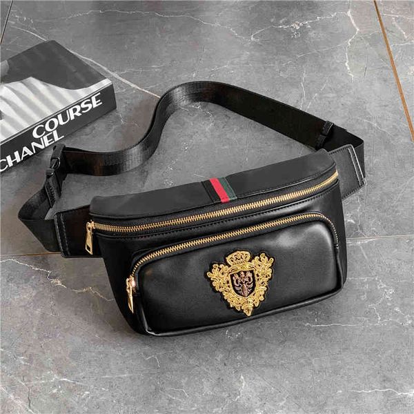 HBP Designer de moda Bolsa de peito Men Waist Fanny Pack Pack bordado Bolsa de ombro de couro bordado Bolsa de cinto de cinto masculino 220809