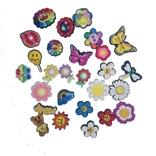 

the flowers catch the butterflies just as you catch my eye pvc soft rubber yoshi shoes charm designer new style crocodile clogs mushroom sho, White;pink