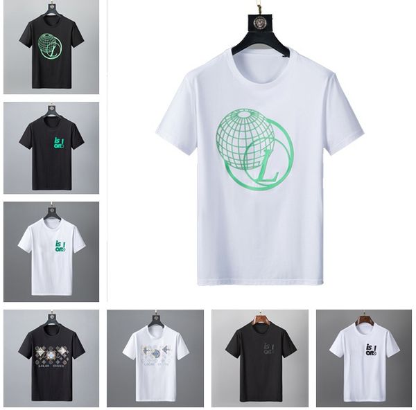 

mens designer clothes famous mens dress t shirt design print round neck short sleeve black white fashion men women tees 100%cotton m-3xl#12, White;black