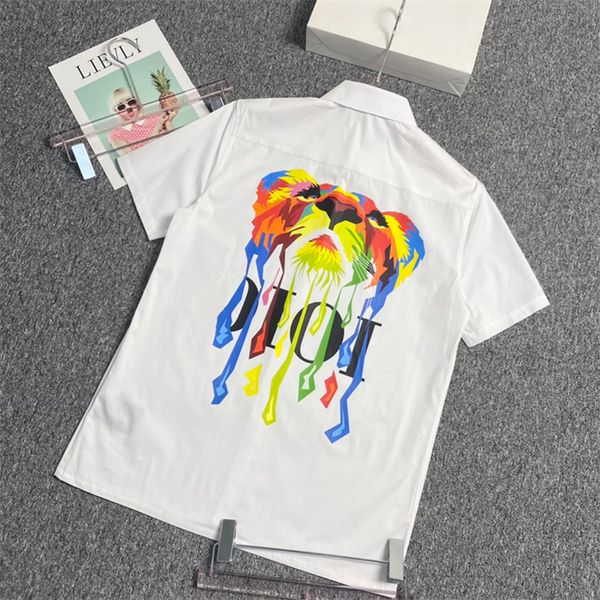 

france men printed shirts designer white jacquard letters blue camouflage paris clothes short sleeve mens shirt vacation casual shirt asia s, White;black