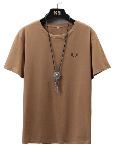 

men antler print tee v9ti#, White;black