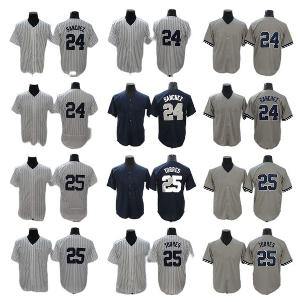 

new york''yankees''new baseball jerseys 24 gary sanchez 25 gleyber torres blue white grey black jersey, Blue;black