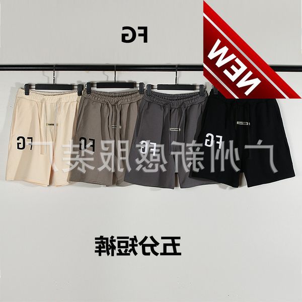 

50% off discount s multi thread fg flocking drawstring loose men's and women's casual pants pure cotton terry five point shorts ar, Black