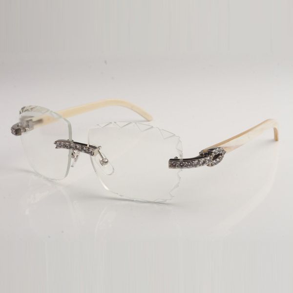 Новый XXL Diamond Design Cut Clear Lens Prame рама 3524028 Pure Natural White Harms Parmles Unisex Size 56-18-140 мм бесплатный экспресс