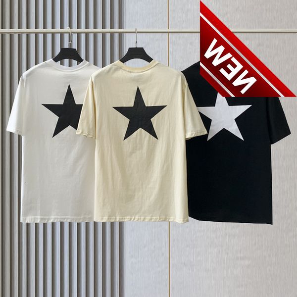 

five pointed star fashion brand loose short sleeve t-shirt for men and women, White;black