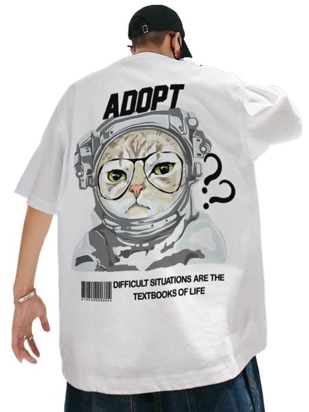

men cartoon & slogan graphic tee q9mt#, White;black