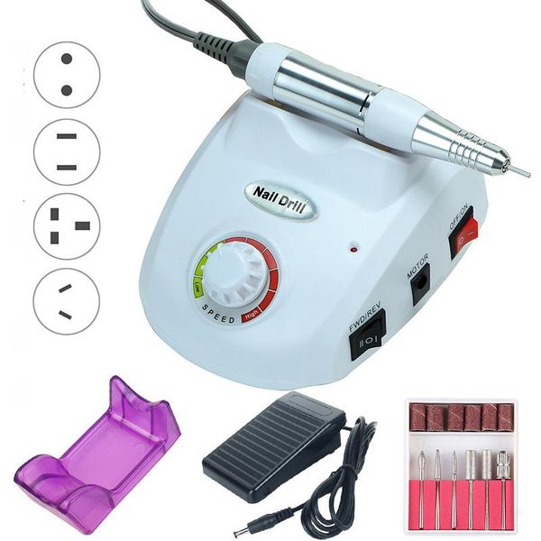 Trapano elettronico per unghie velocità strumenti professionali per pedicure per manicure con scatola di vendita al dettaglio di punte per levigatura