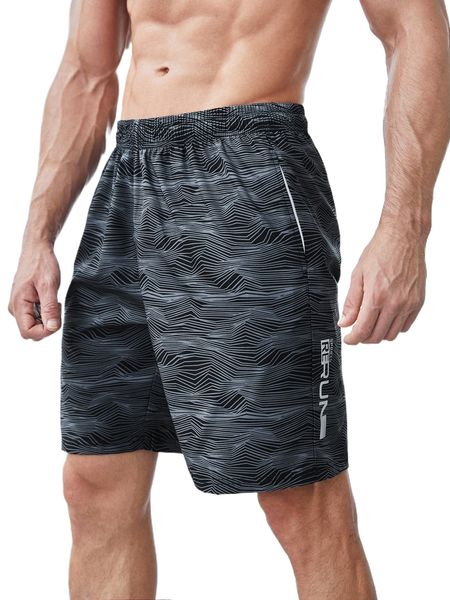 

men striped & letter graphic sports shorts b46w#, White;black