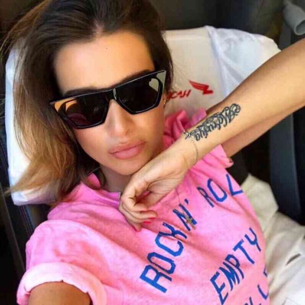 

sunglasses hailey beaver same women's fashion cat's eye geometric triangle personalized plate concave shape, White;black