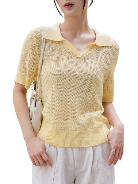 

dazy-less solid pointelle knit a46u#, White;black