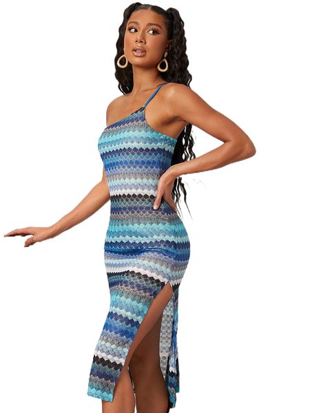 

one shoulder split thigh colorblock mesh dress a0io#, Black;gray