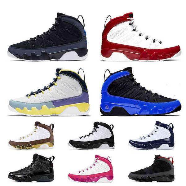 

2021 new iridescent racer blue gym red jumpman 9 9s outdoor shoes dream it mens sneakers trainers change the world university gold