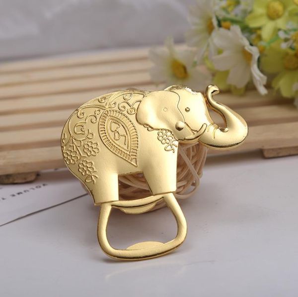 

gold wedding favors and gift lucky golden elephant wine bottle opener