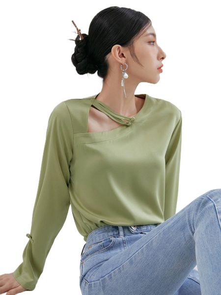 

dazy solid cut out blouse x4i1#, White