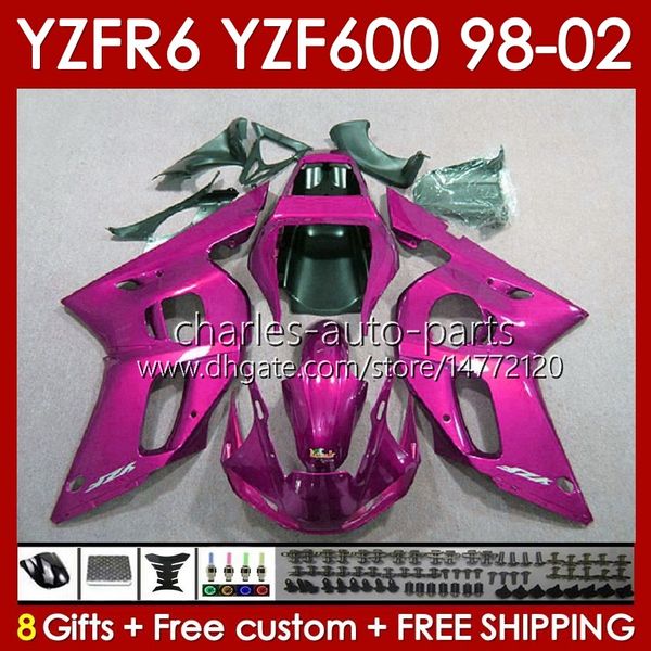 Yamaha için Fairings Kit 600 CC YZF-600 YZF R6 R 6 98-02 Vücut 145No.153 YZF600 600cc Cowling YZF-R6 1999 2000 2001 2002 YZFR6 98 99 00 01 02 OEM Bodyworkr Paman Glossy